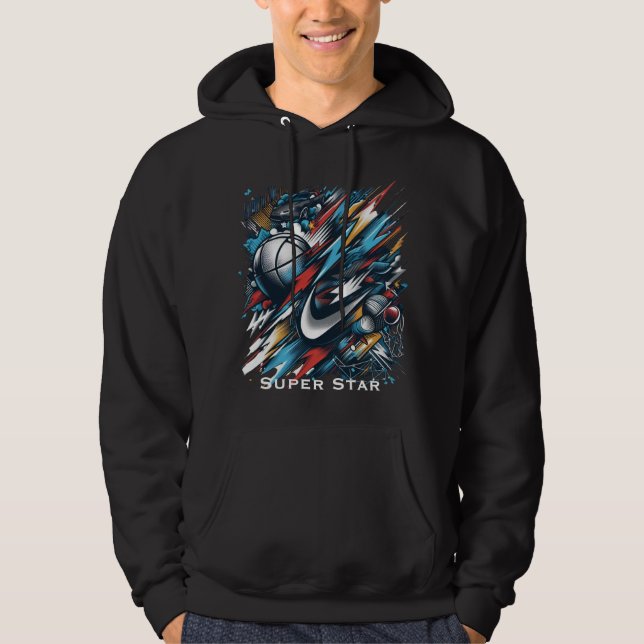 Moletom Paixão Esportiva Dinâmica Hoodie-Bold, Ação (Frente)