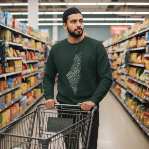 Moletom Palavra de Mapa Livre da Palestina em Gaza