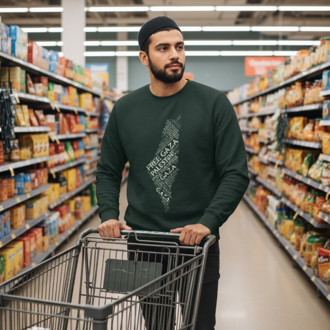 Moletom Palavra de Mapa Livre da Palestina em Gaza (Criador carregado)