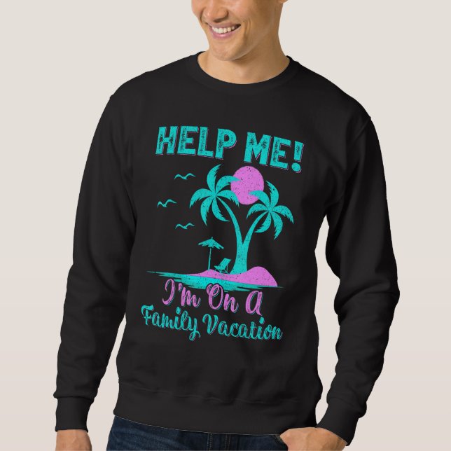 Moletom Palm Tree Beach Sunset me ajude a estar em um Vac  (Frente)