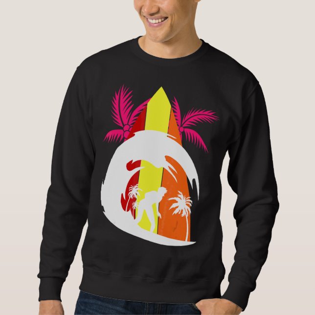 Moletom Palm Trees Oceanas Surfboard Surfboard Surf Ondas  (Frente)
