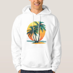 Moletom Palmeiras Tropicais com Pôr do Sol Vibrante