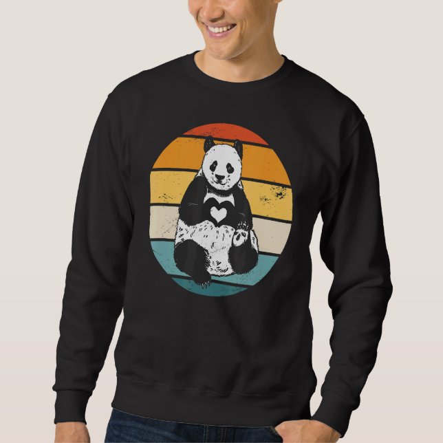 Moletom Panda Bear Pandas Animal Retro Sunset 1 (Frente)