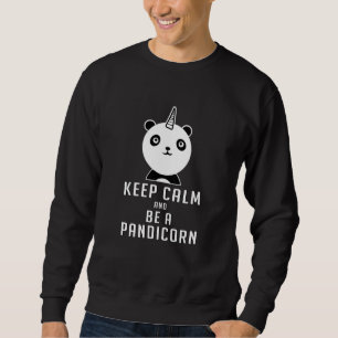 Moletom Panda Bear Pandicorn Mantém Calma, Engraçada Ide