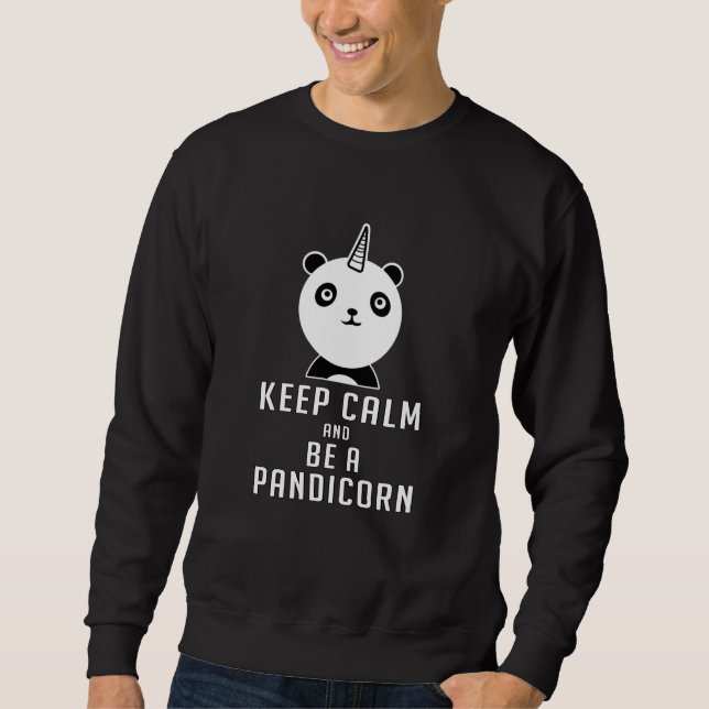 Moletom Panda Bear Pandicorn Mantenha Calma Ideia De Prese (Frente)