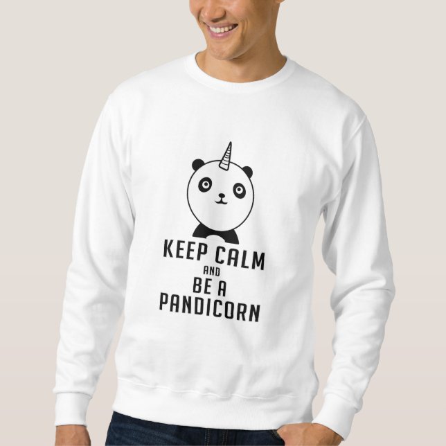 Moletom Panda Bear Pandicorn Mantenha Calmo Bonito Present (Frente)