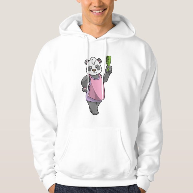 Moletom Panda como cabeleireiro com Comb (Frente)