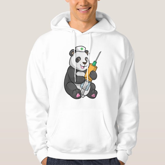 Moletom Panda como enfermeira com seringa (Frente)