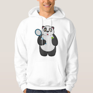 Moletom Panda como jogador Tênis com raquete Tênis