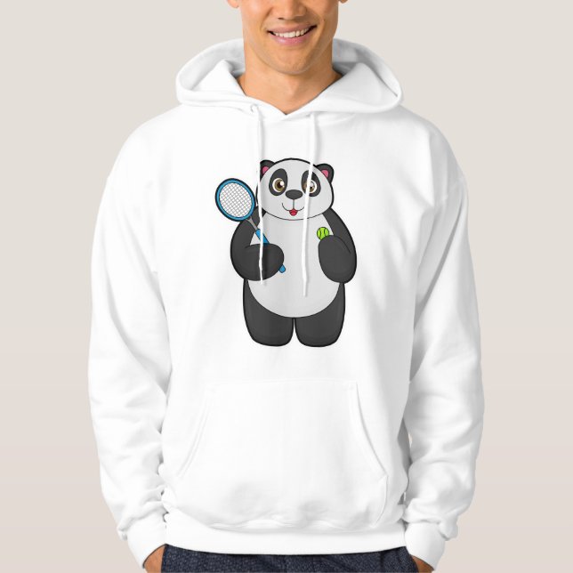 Moletom Panda como jogador Tênis com raquete Tênis (Frente)