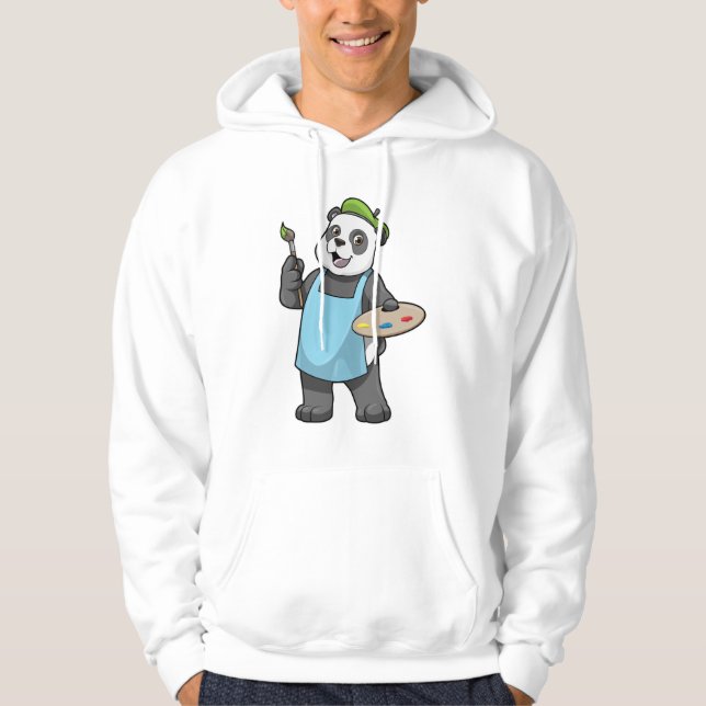 Moletom Panda como Pincel com Pincel e Cor (Frente)