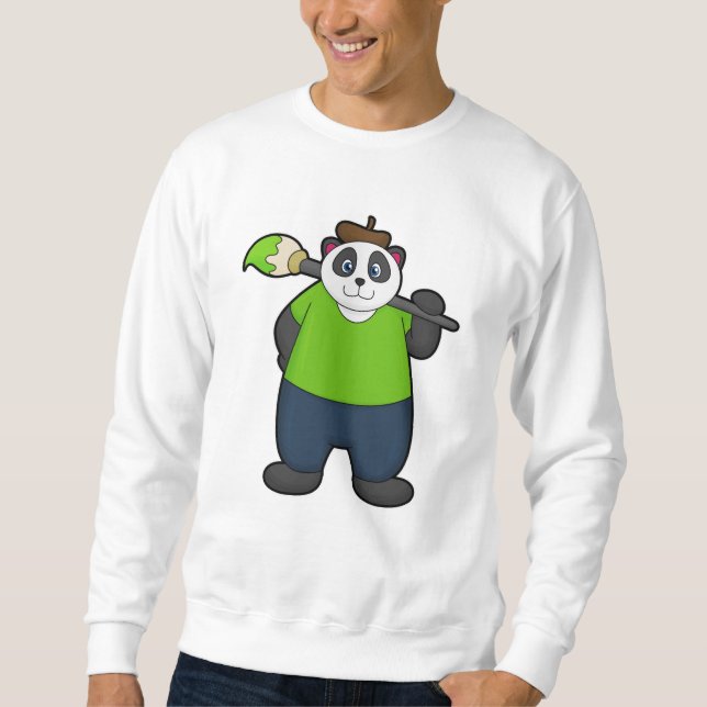 Moletom Panda como Pintor com Pincel (Frente)