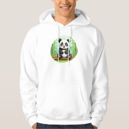 Moletom Panda de Desenho Animado Fofo em Remendo de Bambu
