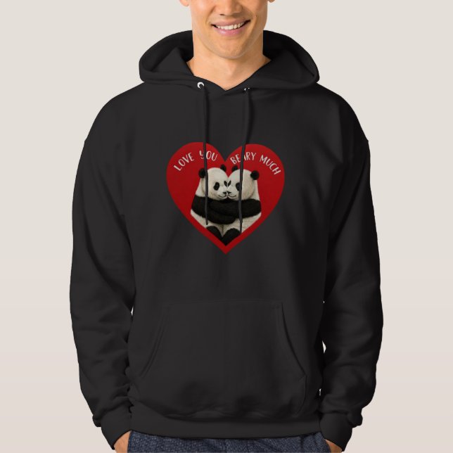 Moletom Panda Dia de os namorados Hoodie (Frente)