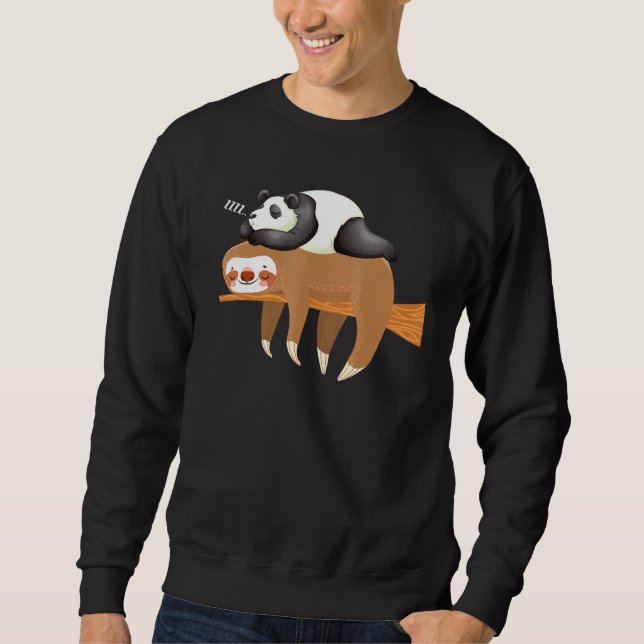 Moletom panda dormindo na preguiça-design (Frente)
