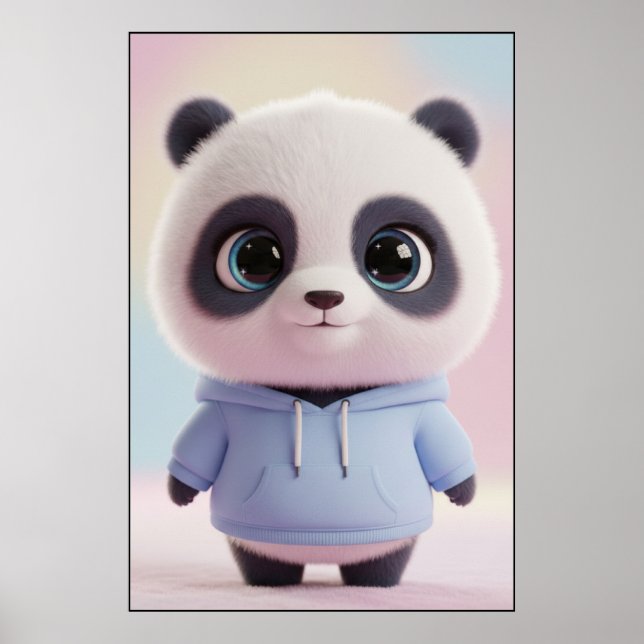 Moletom Panda Fofo – Arte de Poster Panda Kawaii (Frente)