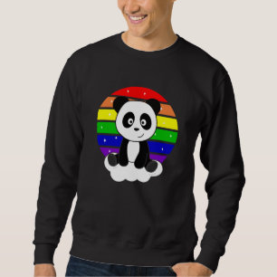 Moletom Panda Rainbow Glitter Kawaii Pandas Colorido