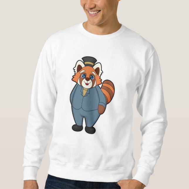 Moletom Panda Vermelho como Noivo com Chapéu (Frente)