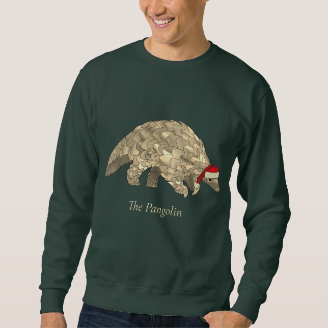 Moletom Pangolina de Natal Ameaçada para o Ambiente Animal (Frente)