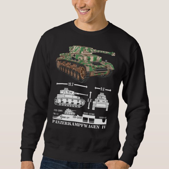 Moletom Panzer Iv Ww2 Tanques Alemães Diagrama Infográfico (Frente)