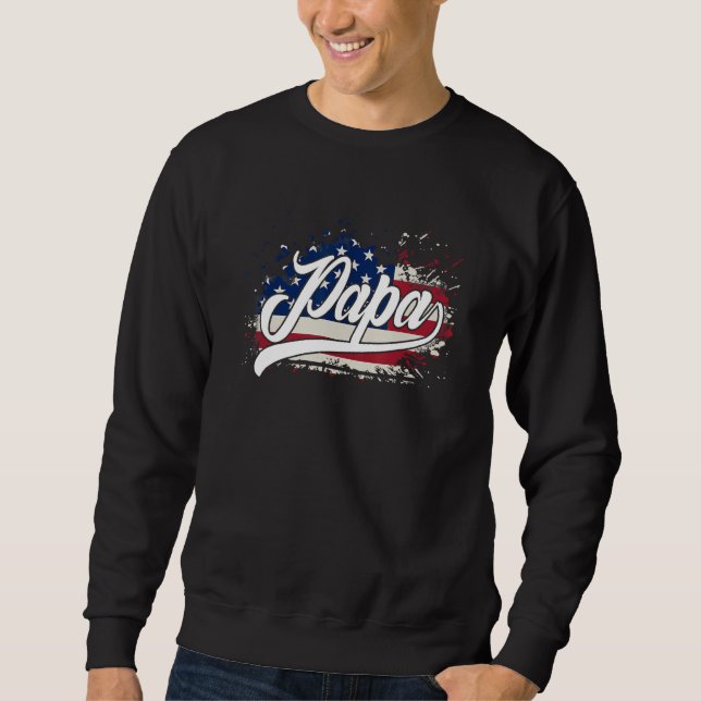 Moletom PAPA  FLAG AMERICAN For Father s Day (Frente)