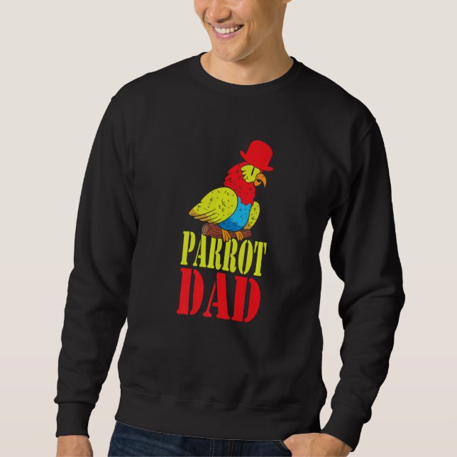 Moletom Papagaio Pai Periquito  Colorido  Meme de Pássaro  (Frente)