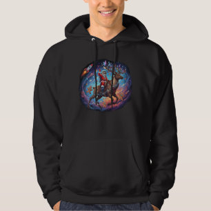 Moletom Papai Noel Astronauta Montando Rena Voadora Espaço