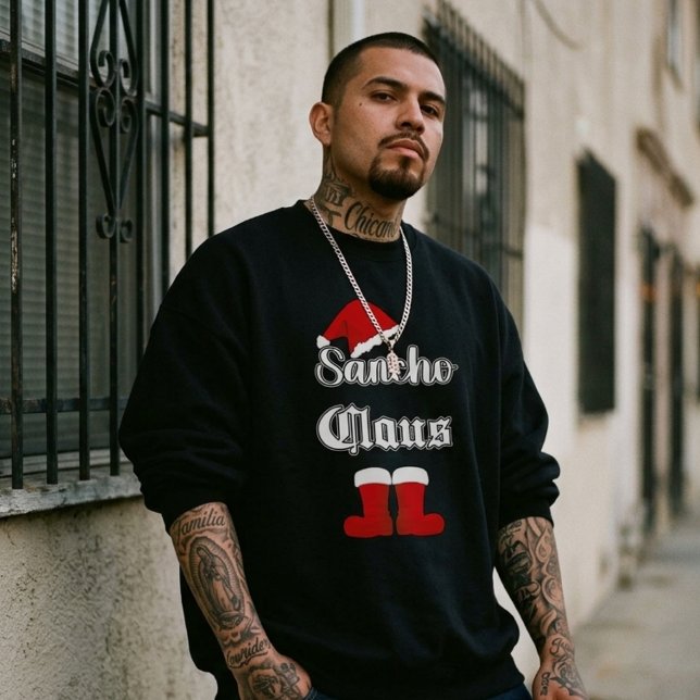 Moletom Papai Noel Engraçado Natal (Sancho Claus Funny Christmas Sweatshirt)