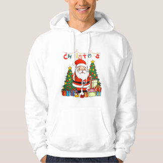 Moletom Papai Noel Fofo com Árvores de Natal & Presentes –