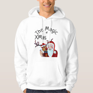 Moletom Papai Noel Mágico Aquarela Rindo Rudolph