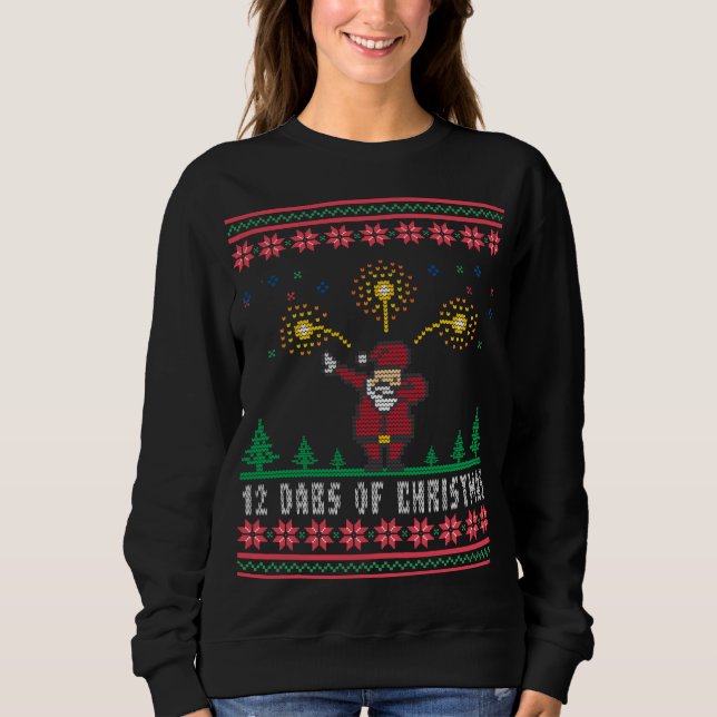 Moletom Papais noeis 12 Dabs do Sweater Natal Feio (Frente)