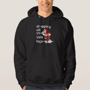 Moletom Papais noeis Abaixando Registros Yule Em Uma Chami