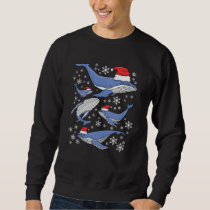 Moletom Papais noeis Baleias Humpback e Floco de Neve Nata