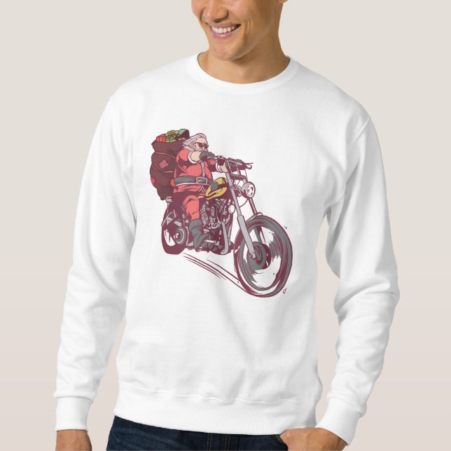 Moletom Papais noeis Biker Figurino de Natal para Convite  (Frente)