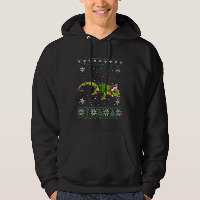 Moletom Papais noeis Chameleon Ugly Sweater Animais de Nat (Frente)