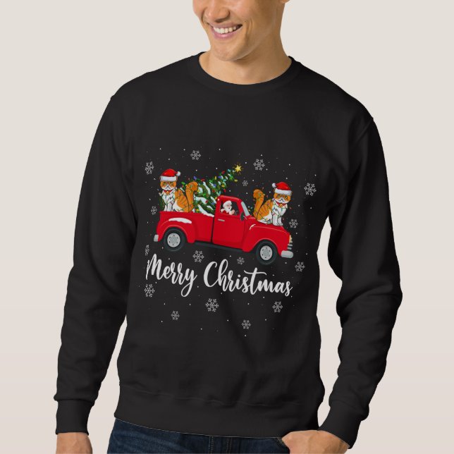 Moletom Papais noeis De Caminhão De Árvore De Natal (Frente)