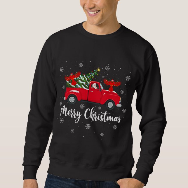 Moletom Papais noeis De Caminhão De Árvore De Natal Ch (Frente)