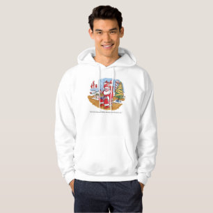 Moletom Papais noeis de camisola branca de capuz