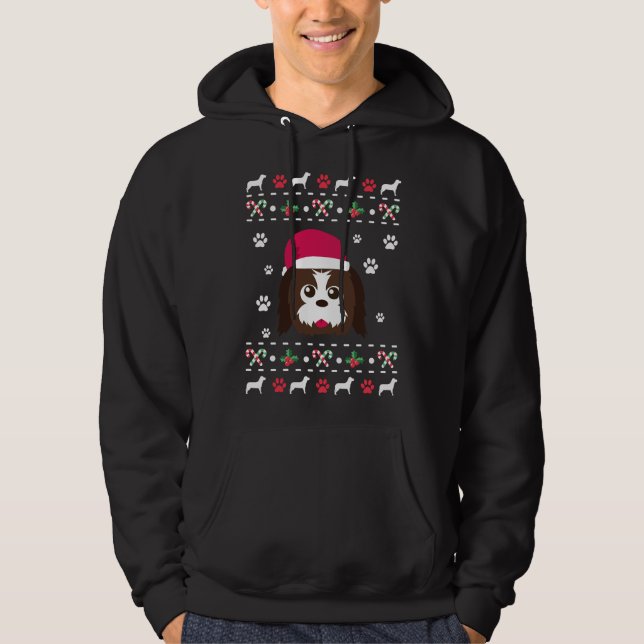 Moletom Papais noeis de Natal Shih Tzu (Frente)
