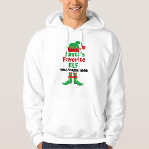 Moletom Papais noeis de Nome Personalizados Hoodie Elf Fav