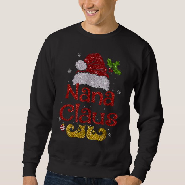 Moletom Papais noeis Engraçados Nana Claus Família Natal (Frente)