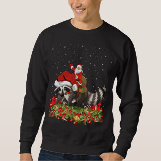 Moletom Papais noeis Gift Rigly Raccoon Xmas Andando pelo