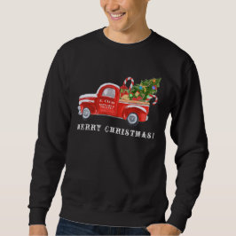 Moletom Papais noeis na janela Vintage Red Christmas Truck