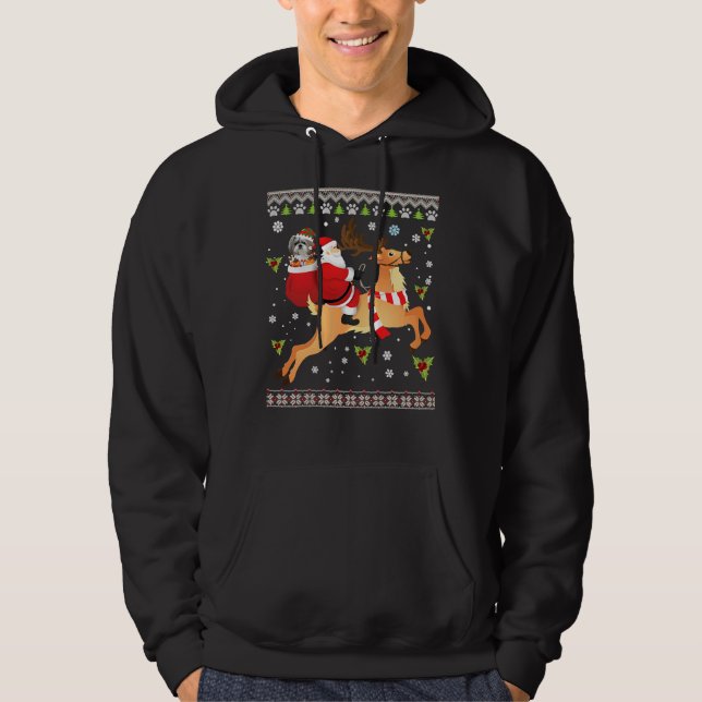 Moletom Papais noeis Reindeer Shih Tzu Dog Presente (Frente)