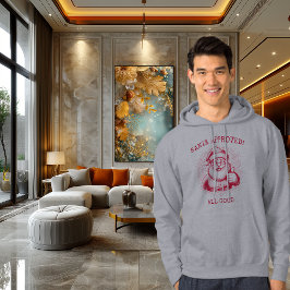 Moletom Papais noeis Retro Hoodie - Natal de Meio-Tons Vin