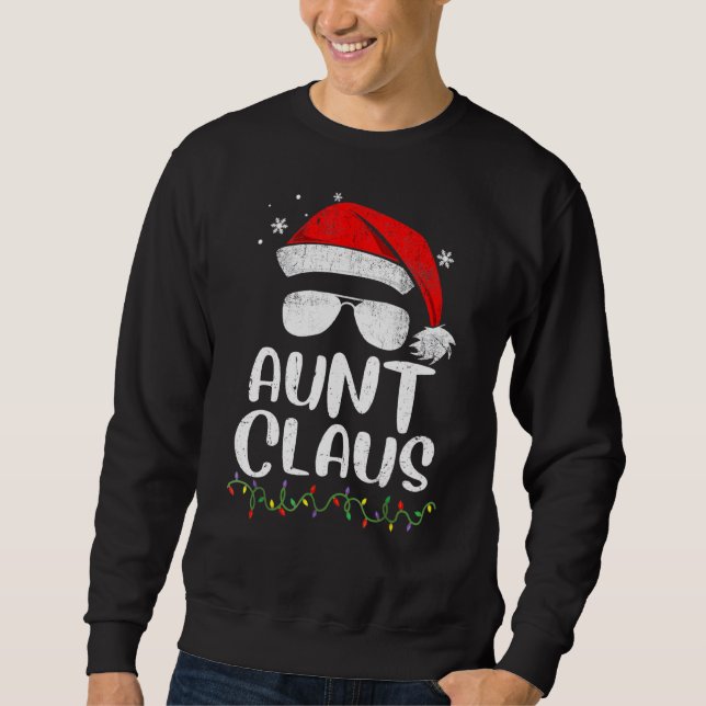 Moletom Papais noeis Tia Claus Enfrenta Óculos De Sol Com  (Frente)