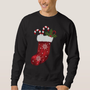 Moletom Parada De Natal Vermelho Com Canas De Doces E Holl