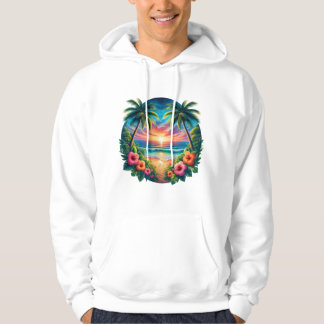 Moletom Paraíso do Pôr do Sol Tropical – Arte Vibrante de 