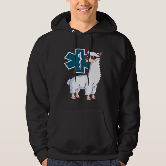 Moletom paramédico EMT design Trauma Llama EMS (Frente)