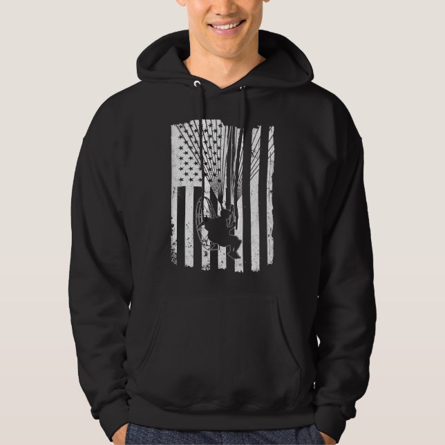 Moletom Paramotor Asa Delta Motorizada EUA Bandeira Americ (Frente)